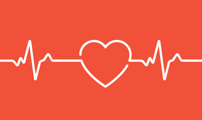 Heartbeat ecg electrocardiogram vector graph wave line. Ekg cardio heart beat cardiology frequency monitor - obrazy, fototapety, plakaty