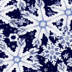 Seamless Snowflakes Christmas Patterns 