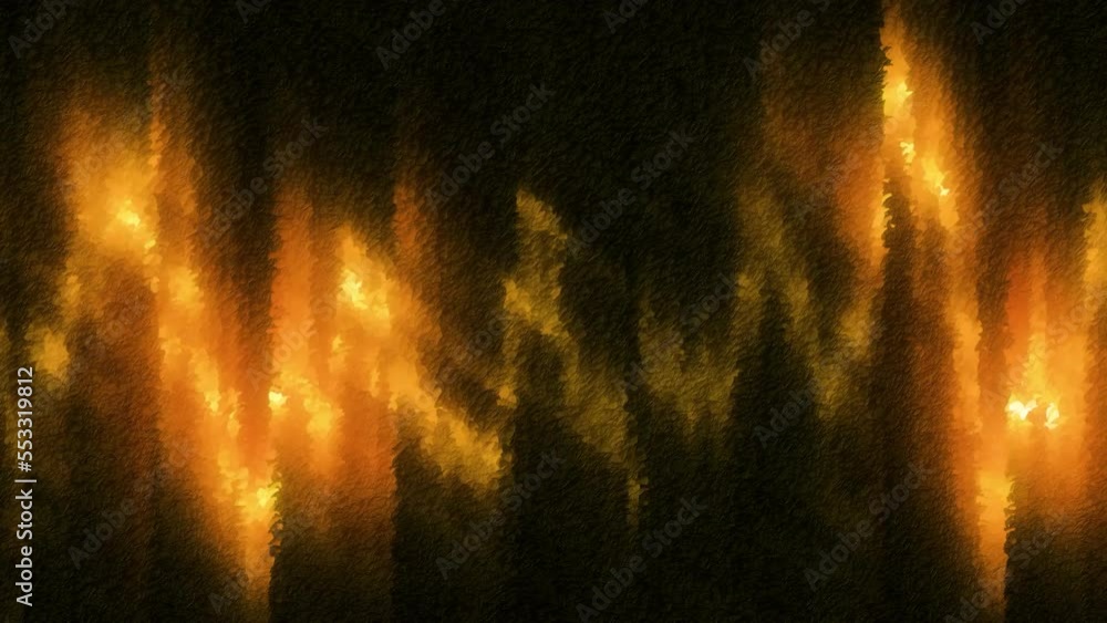 Poster dark background with a play of light. motion. green and orange rays run in spots along the wall in c