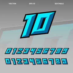 Racing number effect designs