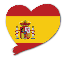  flag of Spain design in heart