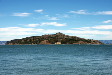 Fototapeta na wymiar View of Angel Island in the San Francisco Bay