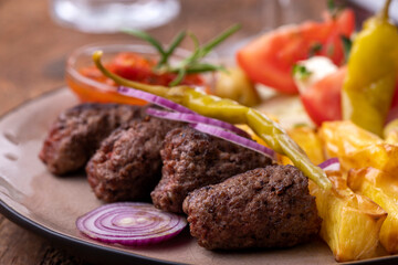 cevapcici on a plate