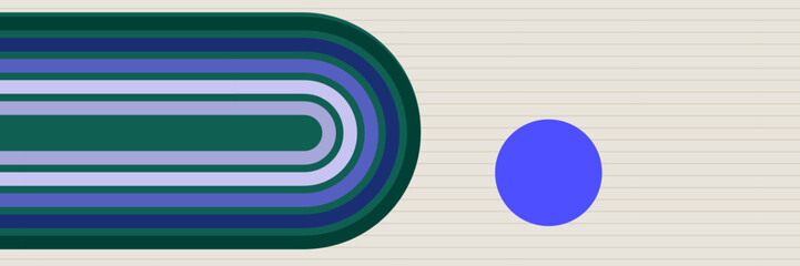 Simple abstract 1970's background design in futuristic retro style with colorful lines. Vector illustration.