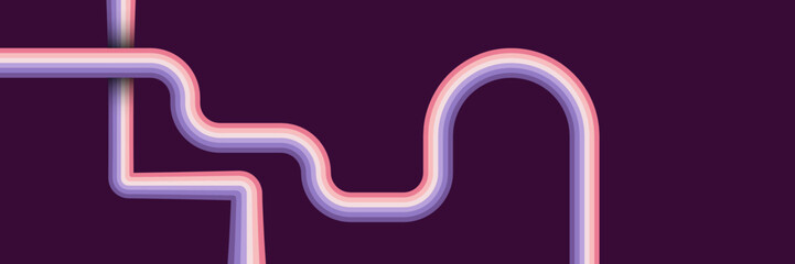 Abstract 1970's background design in futuristic retro style with colorful lines. Vector illustration.