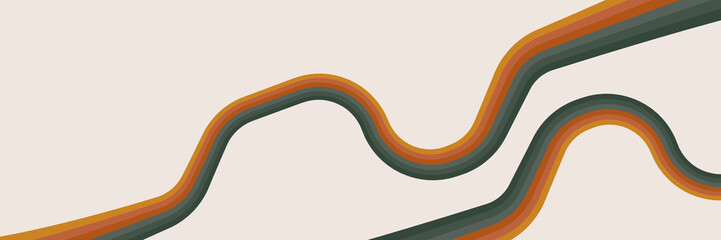 Abstract 1970's background design in futuristic retro style with colorful lines. Vector illustration.