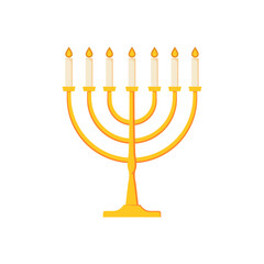 Menorah vector icon hanukkah menora jewish symbol isolated logo. Hanuka icon candlestick