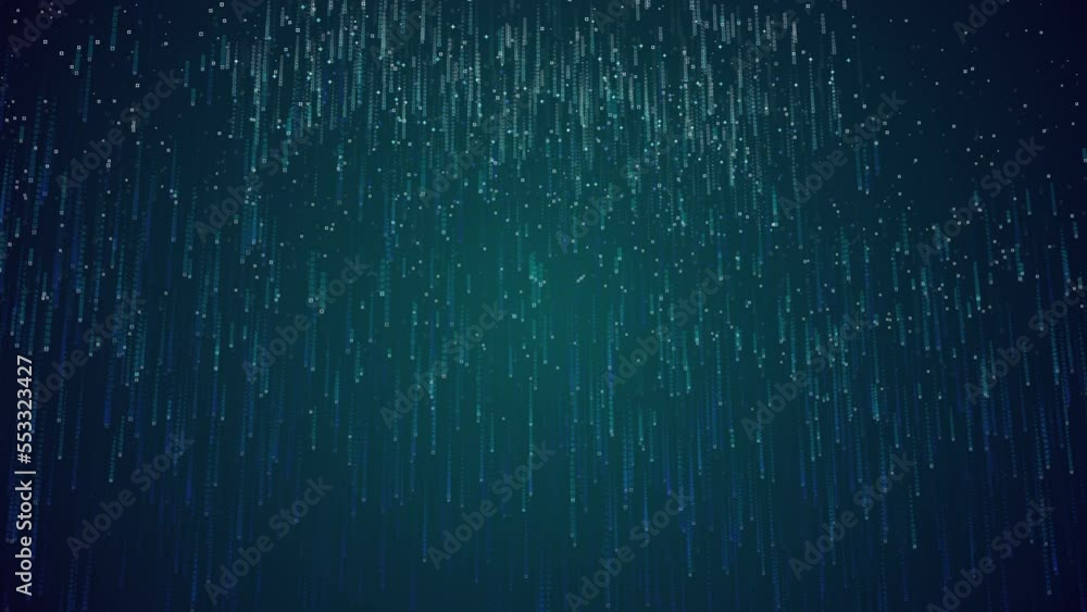 Poster seamless looping digital particles falling background in 4k resolution