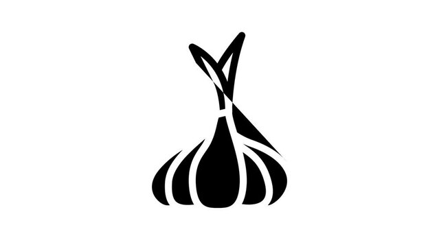 garlic line icon animation