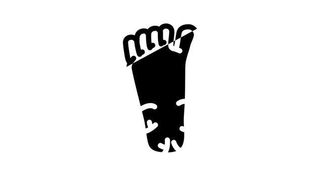 cracked heels line icon animation
