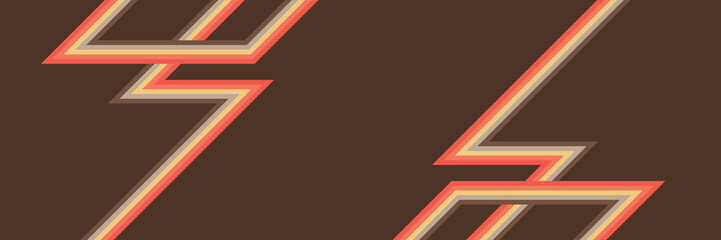 Futuristic 1970's background design in abstract retro style with colorful lines. Vector illustration.