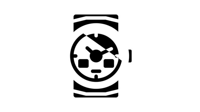 diver watches glyph icon animation