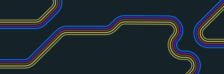 Retro pattern design in abstract funky style with colorful and lines. Vector illustration.