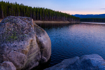 Sunset at Park Reservoir in Wyoming's Bighorn Mountains