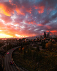 A pink sunset in Seattle