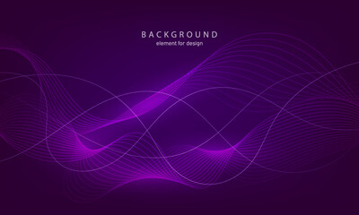 Abstract background. Wave element for design. Digital frequency track equalizer. Stylized line art. Colorful shiny wave with lines created using blend tool. Curved wavy line smooth stripe. Vector.