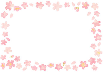 Fototapeta na wymiar 水彩のシンプルな桜背景