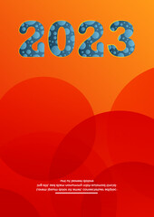 2023 colorful set of Happy New Year poster. Abstract design typography logo 2023 for vector celebration and season decoration, backgrounds, branding, banner, cover, card and or social media template.