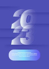 2023 colorful set of Happy New Year poster. Abstract design typography logo 2023 for vector celebration and season decoration, backgrounds, branding, banner, cover, card and or social media template.