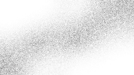Grainy sand texture. Wavy stippled gradient background. Grunge noise dotwork wallpaper. Black dots, speckles, particles or granules. Vector 