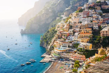 Deurstickers Positano strand, Amalfi kust, Italië Positano town on Amalfi coast in Italy