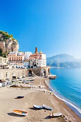 Foto op Aluminium Blauw Atrani town on Amalfi coast in Italy