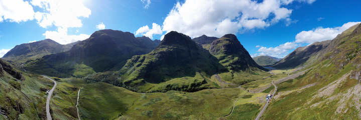 Scotland-Three Sister Mountain range in Glencoe