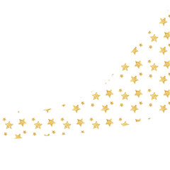 Gold stars confetti border. Holiday party decor. Sparkle stardust decor.