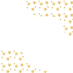Gold stars confetti border. Holiday party decor. Sparkle stardust decor.