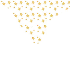 Gold stars confetti border. Holiday party decor. Sparkle stardust decor.