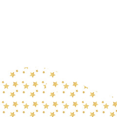 Gold stars confetti border. Holiday party decor. Sparkle stardust decor.