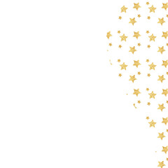 Gold stars confetti border. Holiday party decor. Sparkle stardust decor.