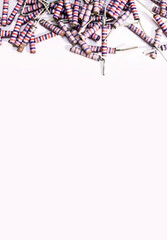 Pile of firecrackers isolated on white background.