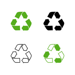 Obraz premium Vector waste logo sign. Arrow reuse earth recycle symbol reuse concept icon