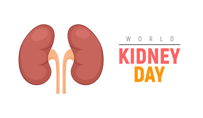 World Kidney Day healthy vector poster. Human kidney health awareness background