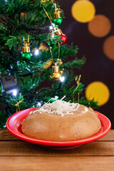 Natilla dessert, Colombian christmas food. Christmas atmosphere