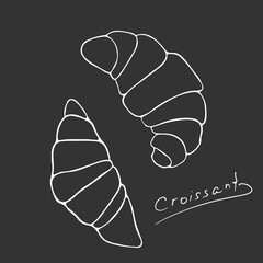 croissant line drawing croissant chalk