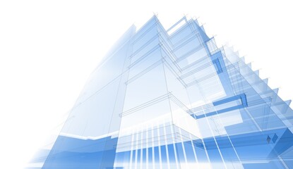 Fototapeta na wymiar 3d rendering of a modern building 