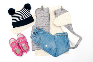 Vest,jumper,sweater,jeans pants,cap,hat.baby children clothes,clothing. Fashion girls kids outfit