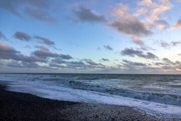 Sea and white cliffs of Dover, Seven Sisters, UK