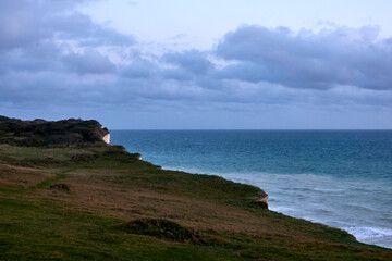 Sea and white cliffs of Dover, Seven Sisters, UK