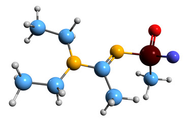  3D image of Novichok А-230 skeletal formula - molecular chemical structure of nerve agent isolated on white background
