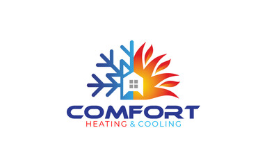 Illustration graphic vector of plumbing, heating, and cooling service company logo design template.