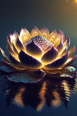 Gigantic Powerful Spiritual Lotus Flower in Space