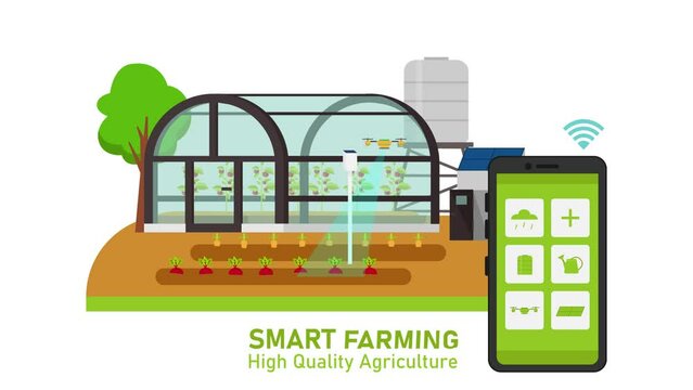 Mobile phone controlling a drone to caring farmland