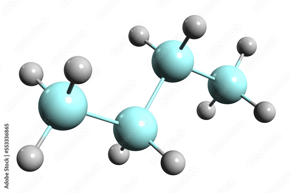 Wall mural  3D image of Tetrasilane skeletal formula - molecular chemical structure of  silane isolated on white background
