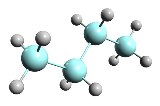  3D image of Tetrasilane skeletal formula - molecular chemical structure of  silane isolated on white background
