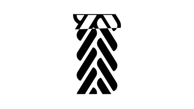 spiga wheat chain line icon animation