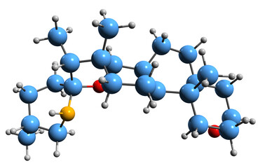  3D image of Tomatidine skeletal formula - molecular chemical structure of phytochemical isolated on white background
