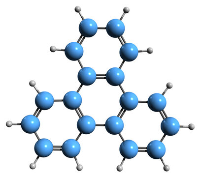  3D image of Triphenylene skeletal formula - molecular chemical structure of Benzophenanthrene isolated on white background
